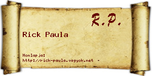 Rick Paula névjegykártya